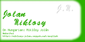 jolan miklosy business card